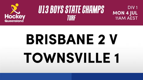 4 July - Hockey Qld U13 Boys State Champs - Day 2 - Brisbane 2 V Townsville 1
