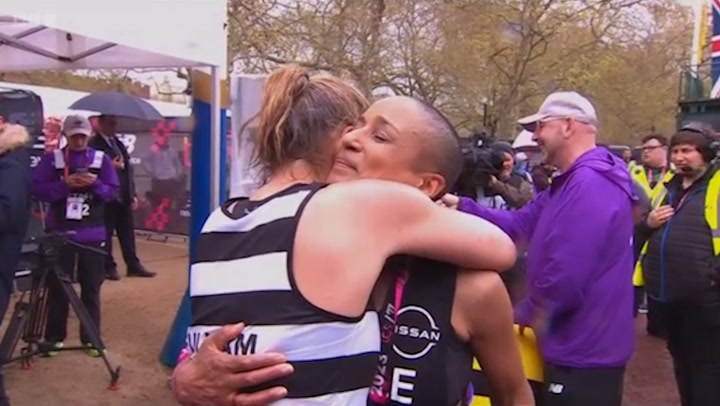 Moment Adele Roberts learns she broke London Marathon record after cancer all-clear