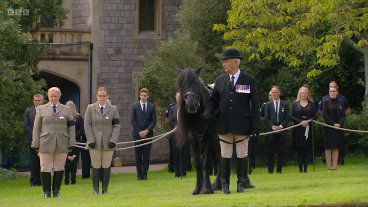 Queen's pony watches funeral procession march through Windsor Castle grounds