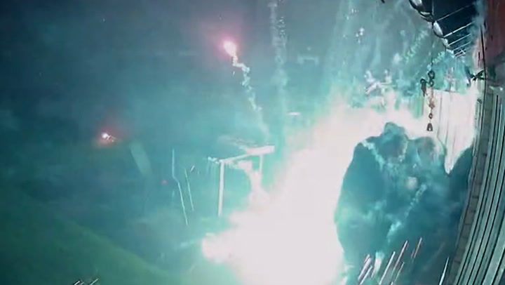 Fireworks explode in face of onlookers as garden display turns chaotic