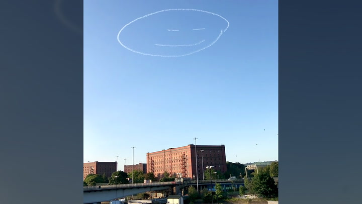'Bristol: Plane Draws Smiley Face in the Sky Full of Balloons '