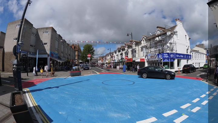 Locals slam council after seaside town's golden mile painted blue