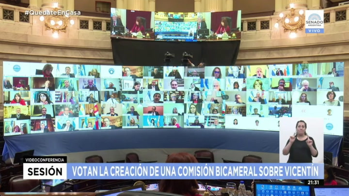 Resultados de la votación por la creación de una comisión bicameral sobre Vinectín - Fuente: Senado