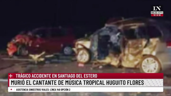 Murió el cantante Huguito Flores en un accidente vial