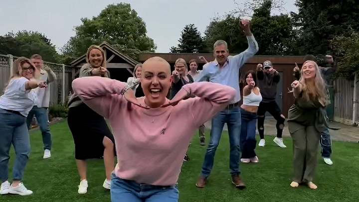 Strictly's Amy Dowden dances with family after shaving head during cancer treatment
