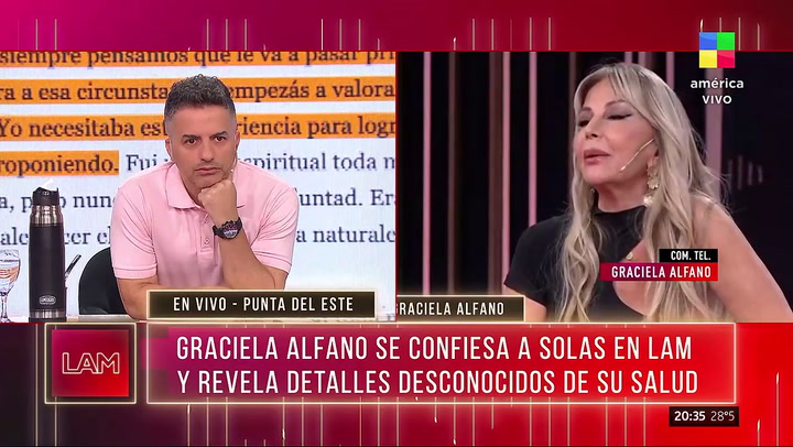 Graciela Alfano habló de su dificil momento de salud