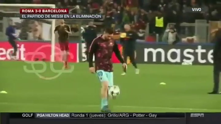 Así fue el partido de Messi en la derrota de Barcelona ante Roma - Fuente: ESPN