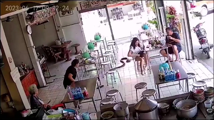 Huge python sends terrified customers fleeing when it rampages into restaurant