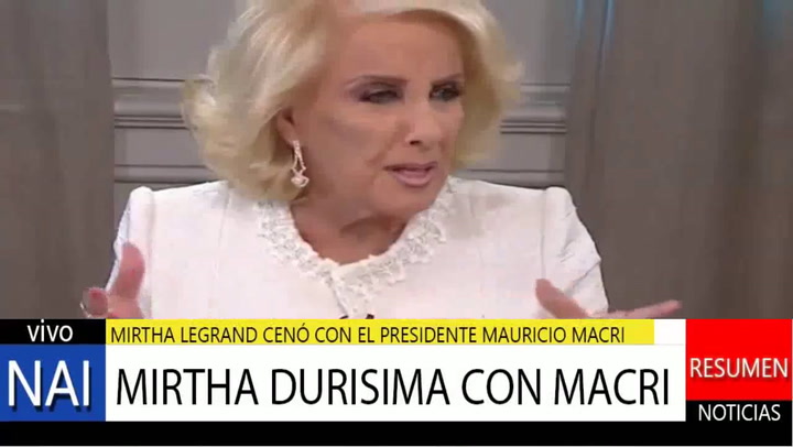 Mirtha Legrand durísima con Mauricio Macri: 'Vos prometiste pobreza cero'