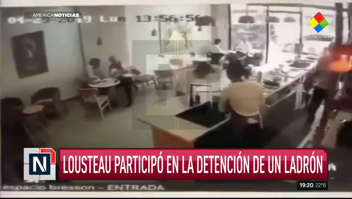 Imágenes de Lousteau deteniendo al ladrón - Fuente América TV