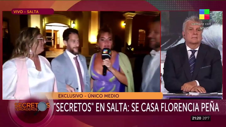 Nancy Pazos mostró que llevó un celular a la boda de Flor Peña