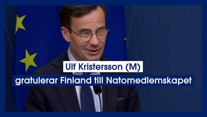 Ulf Kristersson (M) gratulerar Finland till Natomedlemskapet