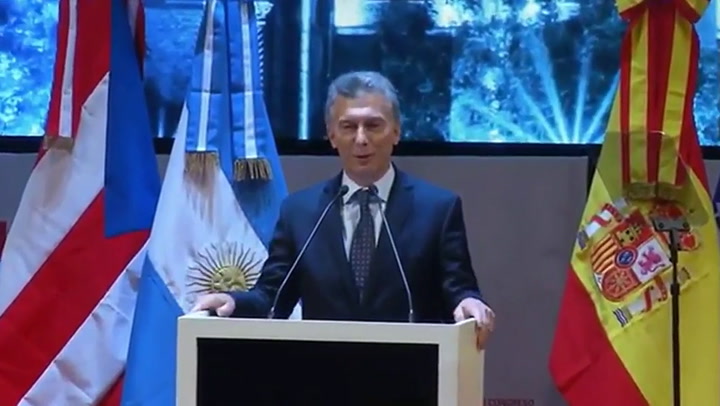 Mauricio Macri en la apertura del VIII Congreso Internacional de la Lengua Española - Fuente: Casa R