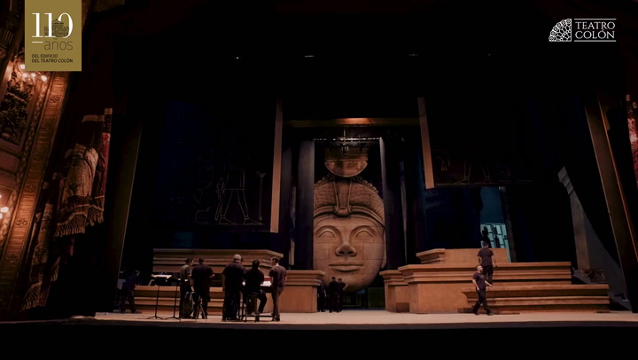 Ópera 'Aida', el armado del escenario - Fuente: Teatro Colón