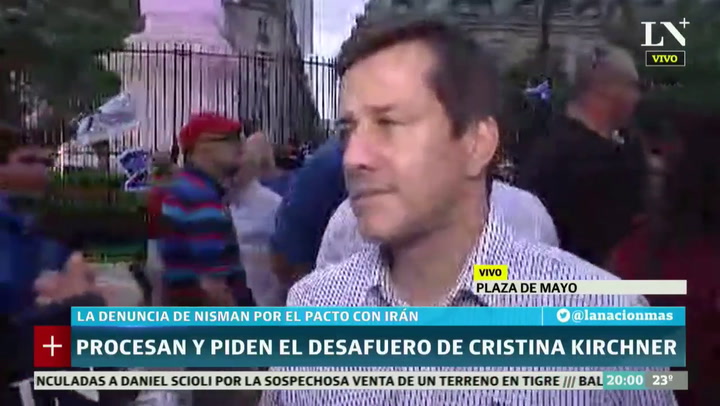 Mariano Recalde en la marcha contra la 'persecución a opositores'