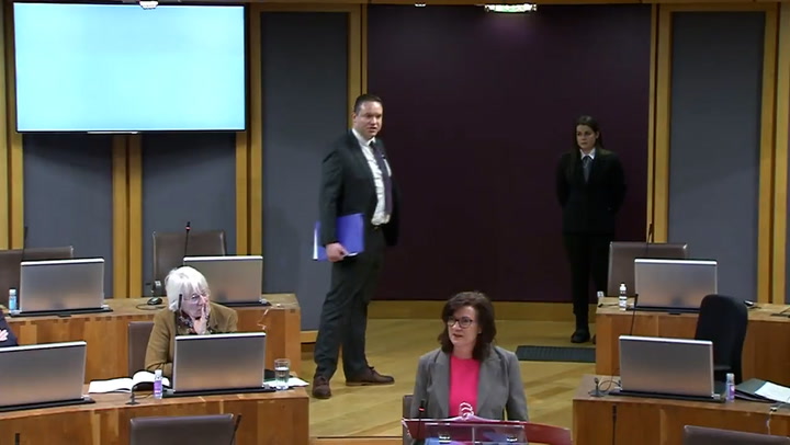 Moment Tory politician storms out of Welsh parliament after row