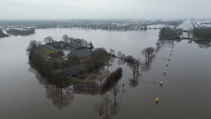 Drone footage shows extent of Germany floods