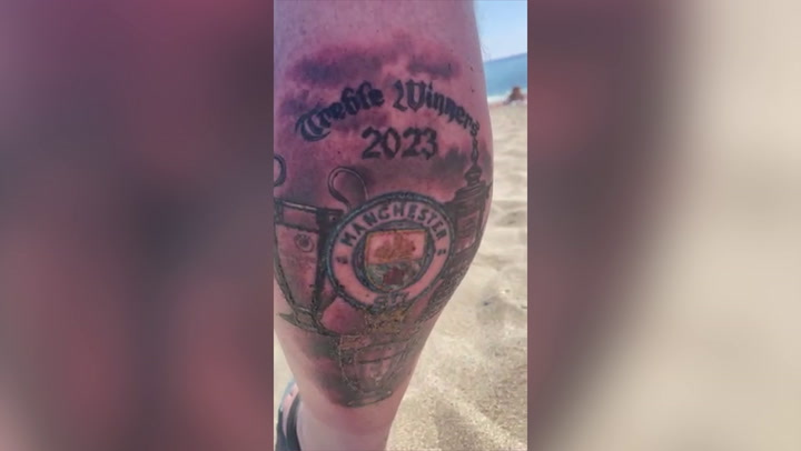 There was no point waiting": Optimistic City fan gets celebratory treble tattoo days BEFORE Champions League final - Manchester Evening News