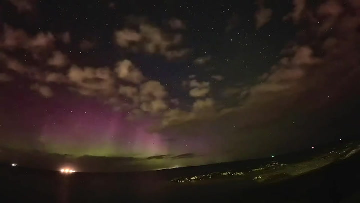 Aurora borealis dazzles in sky over County Down as Northern Ireland treated to spectacle