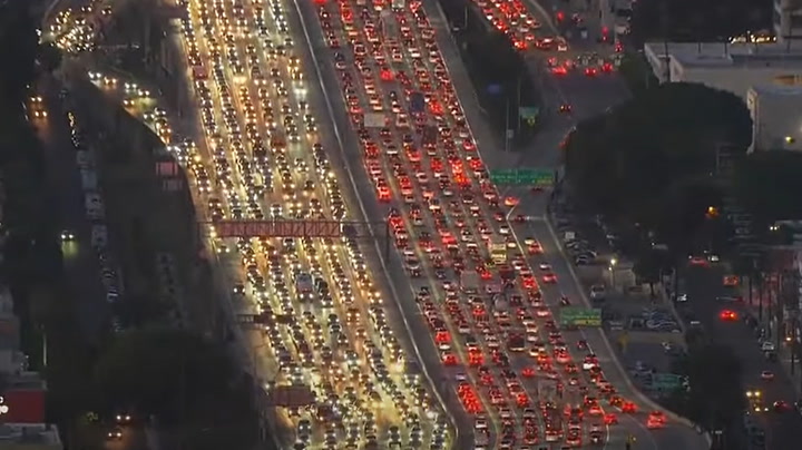 Heavy Thanksgiving traffic in Los Angeles