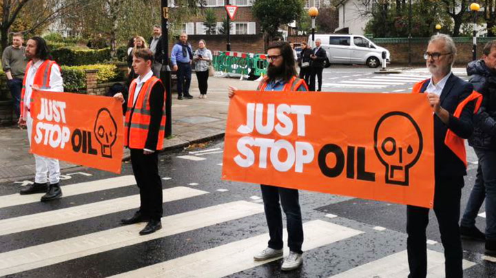 Just Stop Oil protestors block Beatles Abbey Road crossing