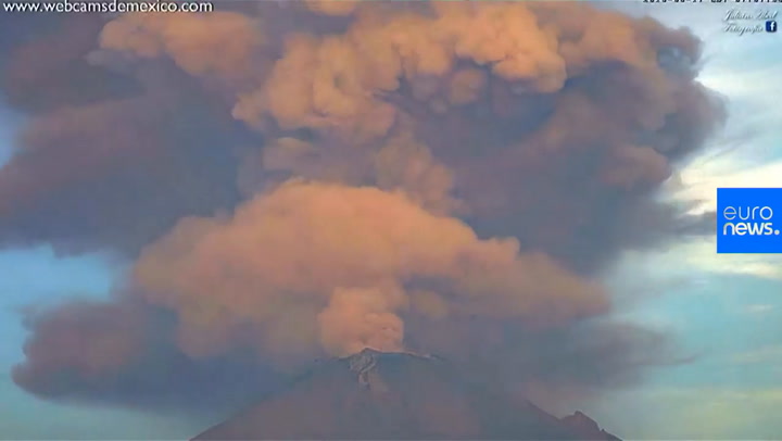 La erupción del Volcán Popocatépetl en México - Fuente: YouTube