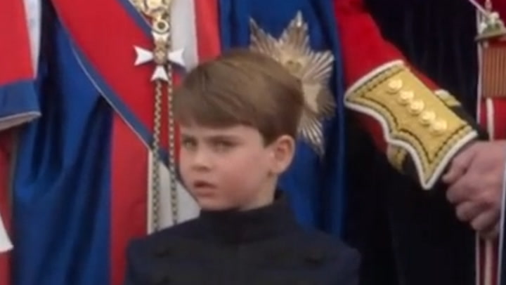 Prince Louis appears on Buckingham Palace balcony after 'disappearing' during Westminster Abbey service