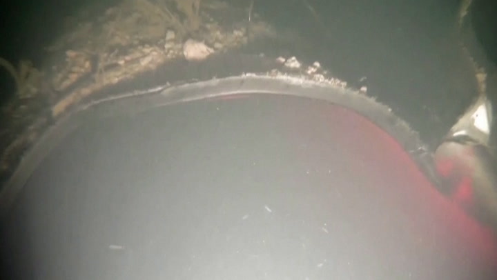 Underwater footage shows damage to Nord Stream pipeline