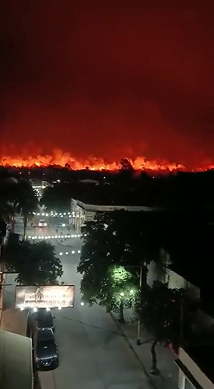 El incendio se podía ver desde los edificios de la ciudad de Oran