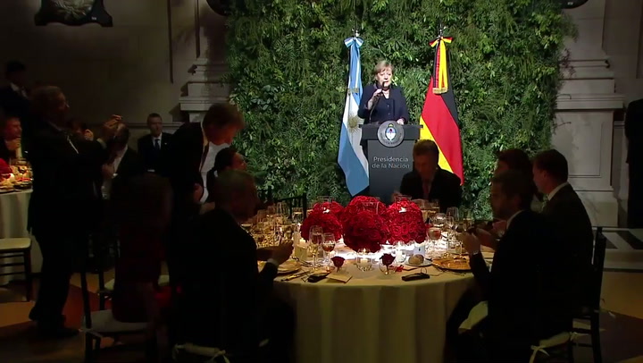 Presidente Mauricio Macri ofrece una cena de honor a la canciller Angela Merkel