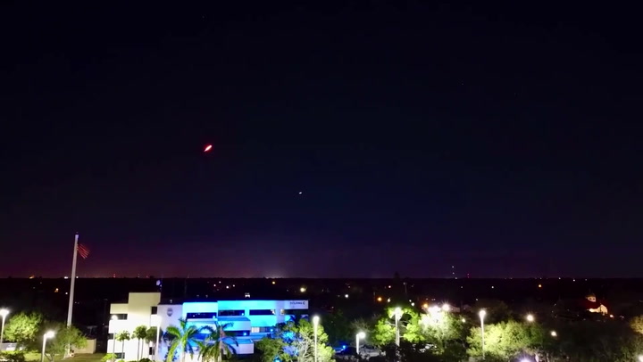 Police department's drone captures SpaceX satellite launch across Florida sky