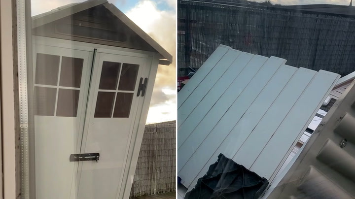 Garden shed collapses as Storm Henk brings winds of 69mph to London
