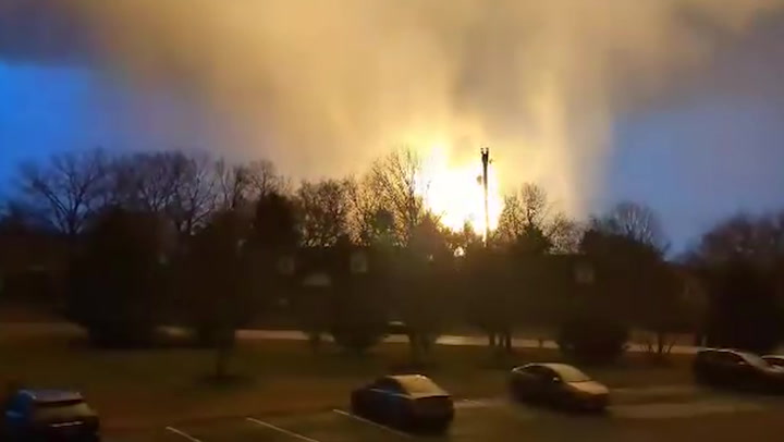 Tennessee tornado sparks explosion and fireball as storms sweep through Madison