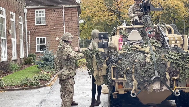 Princess of Wales dons military uniform to drive armoured vehicle