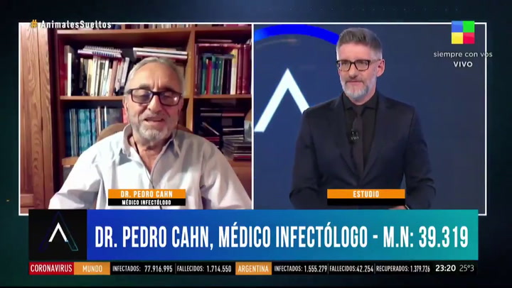 Pedro Cahn se refirió a la reciente habilitación de Pfizer - Fuente: América TV