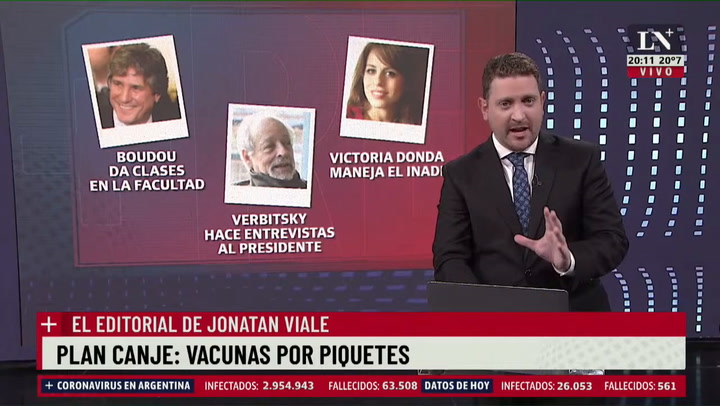 Jonatan Viale, muy crítico con la repartición de vacunas