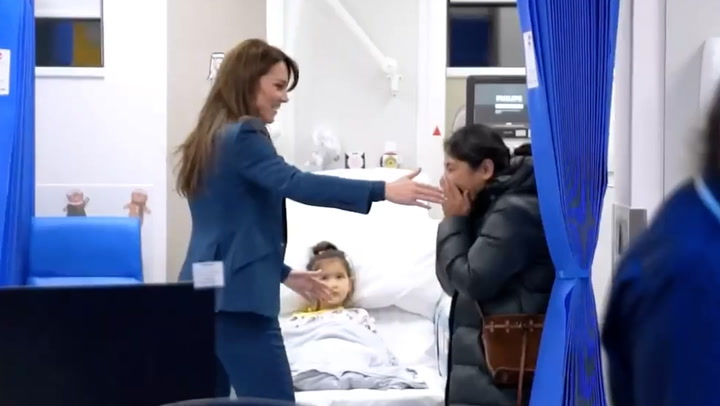 Princess of Wales comforts patient's mother on visit to children's hospital