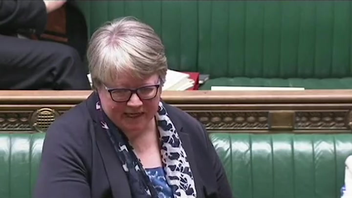 Cries of 'shocking' as Therese Coffey fumbles question about sewage and food shortages