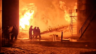 Flames rage after Ukrainian drone hits oil depot in Russian region