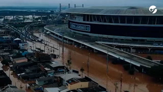 Inundaciones en Brasil: el campo de juego de Gremio de Porto Alegre quedó bajo el agua