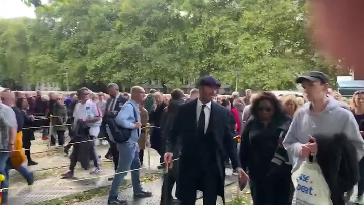 David Beckham queues to pay respects to Queen Elizabeth II's coffin