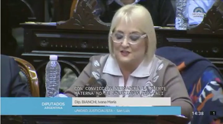 Debate por el aborto: La diputada Bianchi se quebró en su discurso en el recinto - Fuente: HCDN