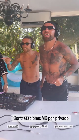 Papu Gómez y Otamendi, los DJ de la Scaloneta
