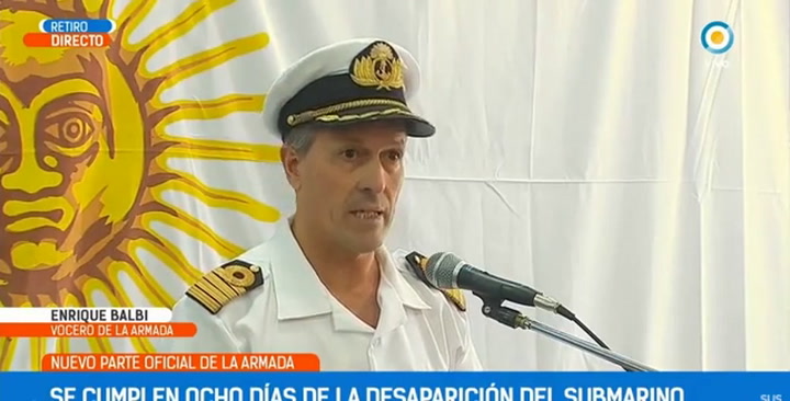 Enrique Balbi, sobre el submarino desaparecido: 'Fue un evento violento consistente con una explosió