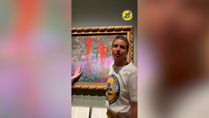 Climate protesters smear paint on 123-year-old Monet artwork
