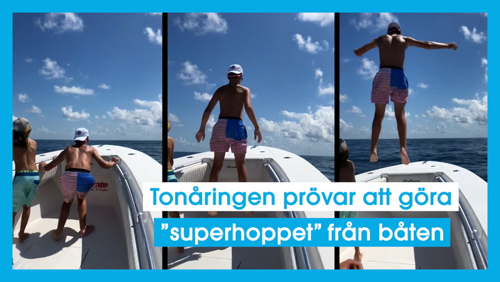 Tonåringen prövar att göra ”superhoppet” från båten
