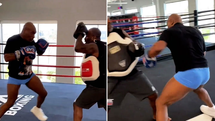 Mike Tyson shows he still has incredible punching power at almost 60