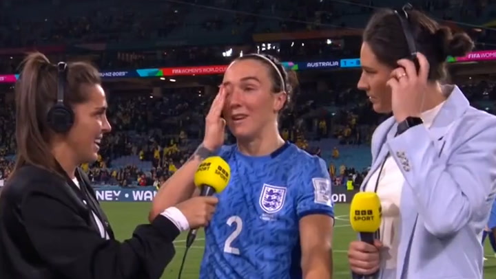 Emotional Lucy Bronze tears up after football World Cup win
