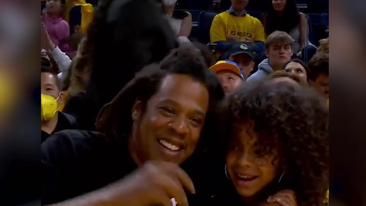Blue Ivy is embarrassed by dad Jay-Z at NBA game