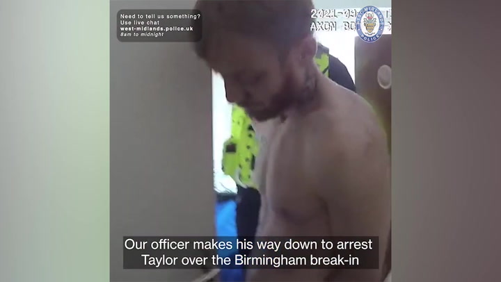 Violent burglar arrested by police in his pants